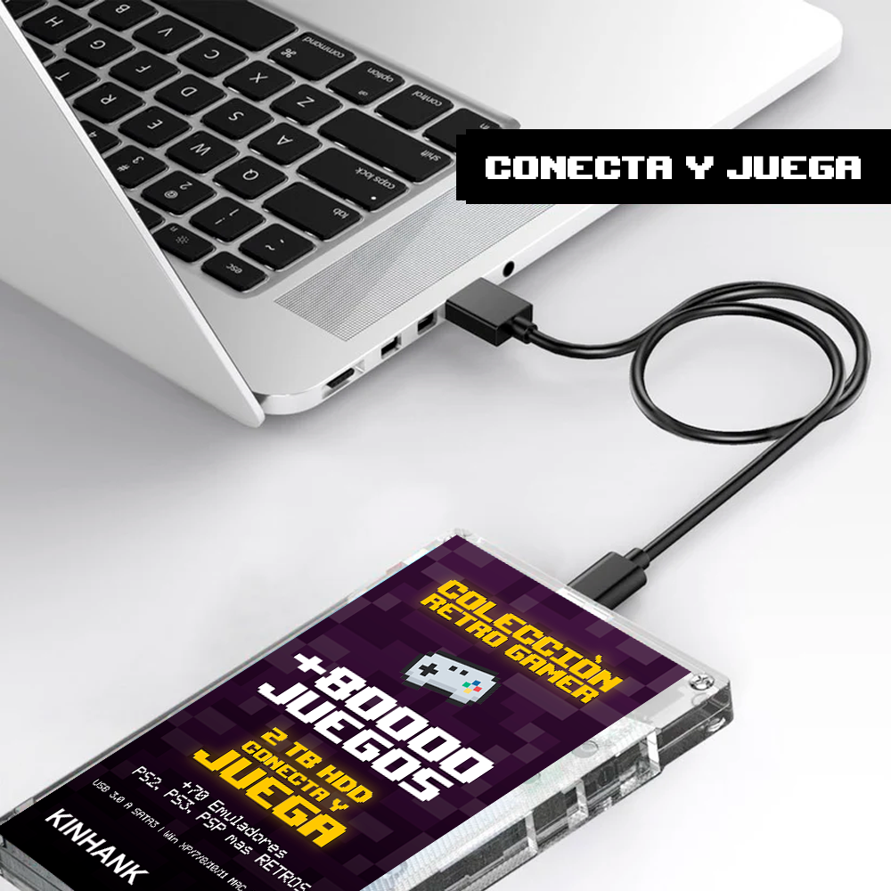 2TB HDD CON +80000 JUEGOS PLUG AND PLAY