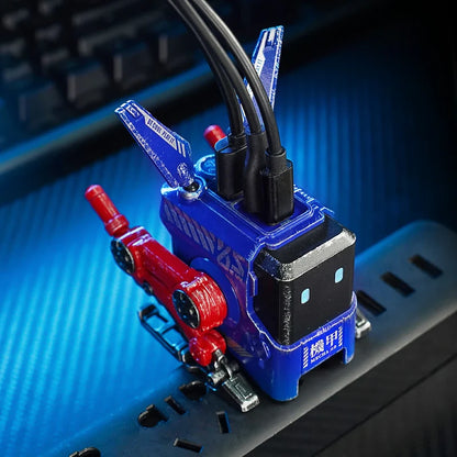 Cargador Carga Rapida Gamer GravaStar Alpha65 GaN 65W - War Damaged Blaze Blue