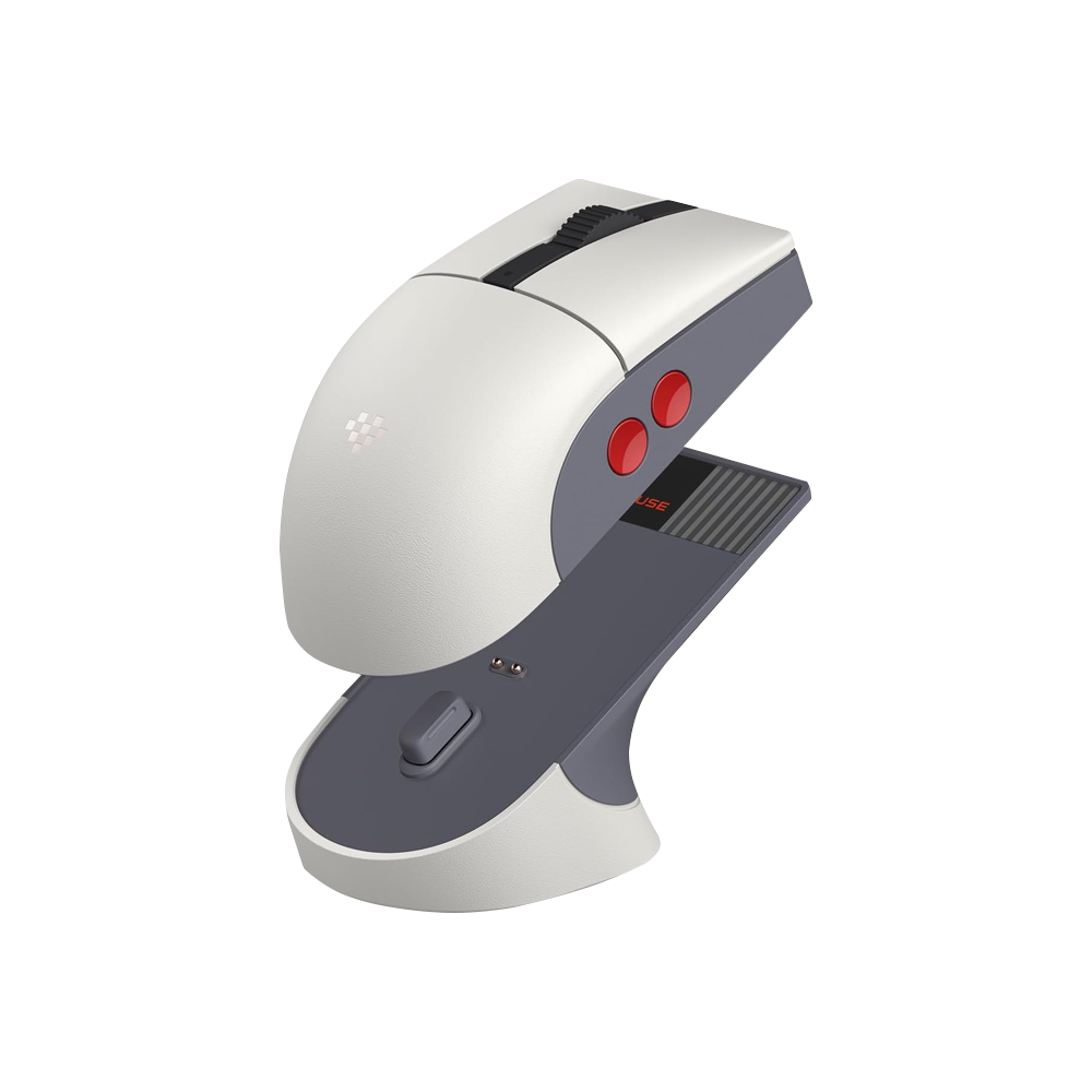 Mouse Gamer 8BITDO Retro R8 Edicion NES - Inalámbrico con Base de Carga