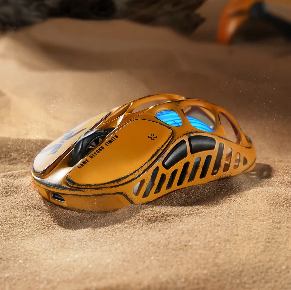 Mouse Gamer Gravastar Mercury X Pro Edición Especial Battle Worn-Yellow