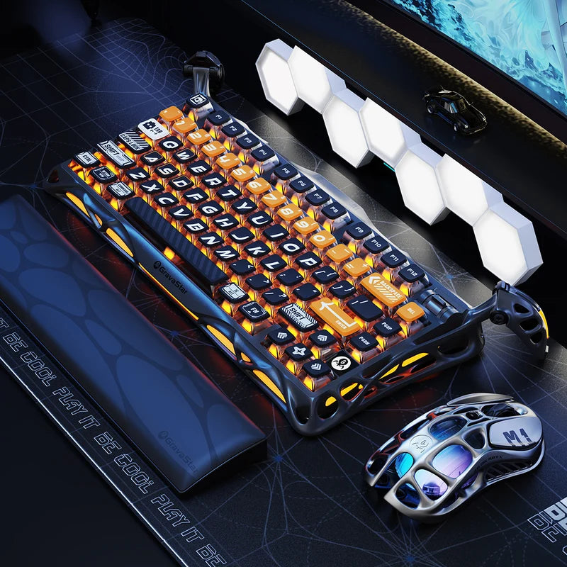 Teclado Gamer GravaStar Mercury K1 Pro Edición Especial CyberFlare