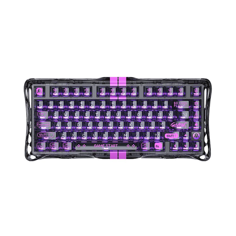 Teclado Gamer Gravastar Mercury V75 Lite Negro Transparente