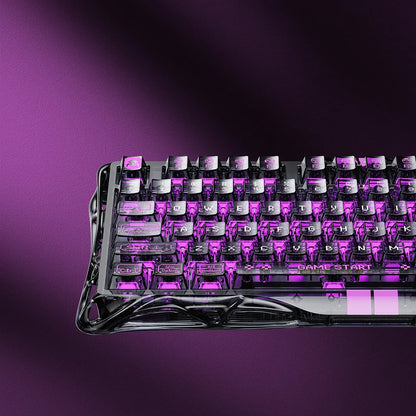 Teclado Gamer Gravastar Mercury V75 Lite Negro Transparente