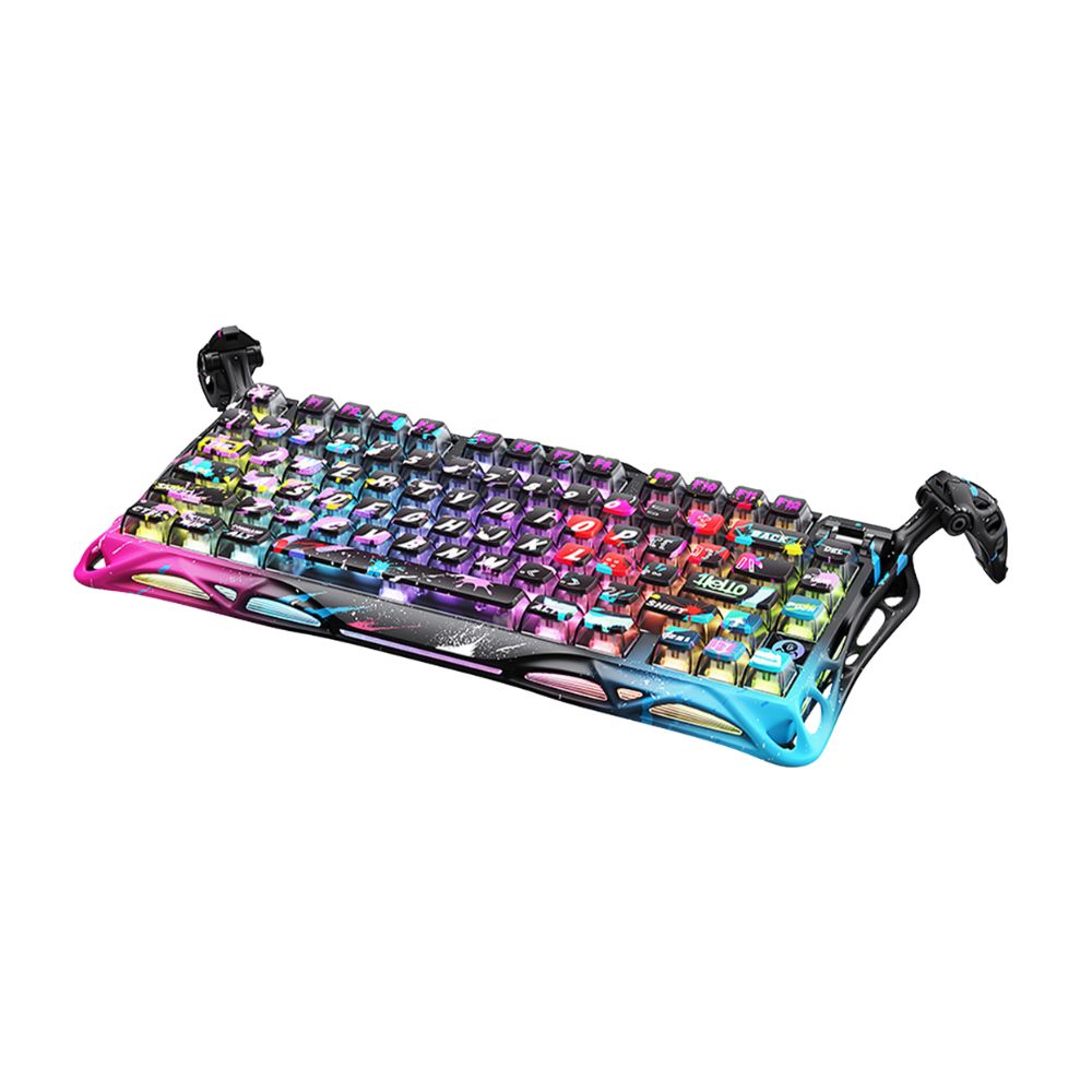 Teclado Gamer Gravastar Mercury V75 Pro Neon Graffiti