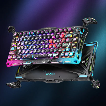 Teclado Gamer Gravastar Mercury V75 Pro Neon Graffiti