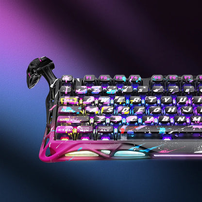 Teclado Gamer Gravastar Mercury V75 Pro Neon Graffiti