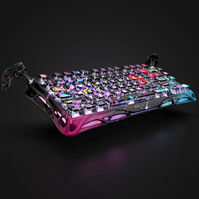 Teclado Gamer Gravastar Mercury V75 Pro Neon Graffiti