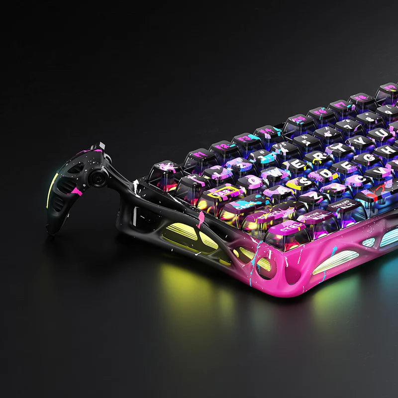 Teclado Gamer Gravastar Mercury V75 Pro Neon Graffiti