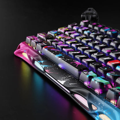 Teclado Gamer Gravastar Mercury V75 Pro Neon Graffiti