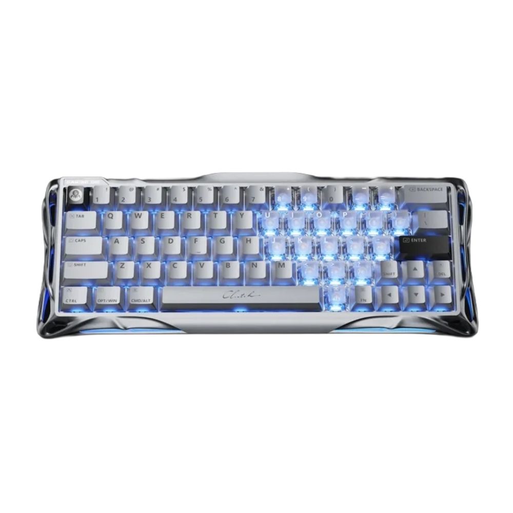 Teclado Gamer Magnético Gravastar Mercury V60 Pro - Edición Especial Chrome Silver