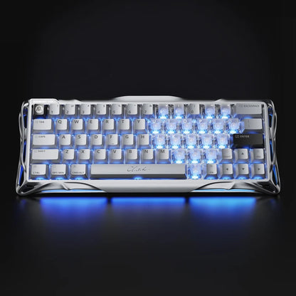 Teclado Gamer Magnético Gravastar Mercury V60 Pro - Edición Especial Chrome Silver