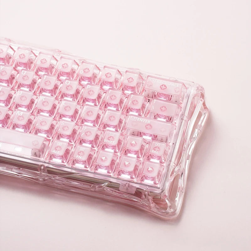 Teclado Gamer Magnético Gravastar Mercury V60 Pro - Edición Especial Cristal Rosa