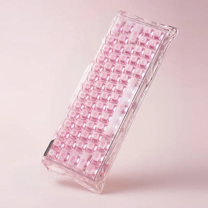 Teclado Gamer Magnético Gravastar Mercury V60 Pro - Edición Especial Cristal Rosa