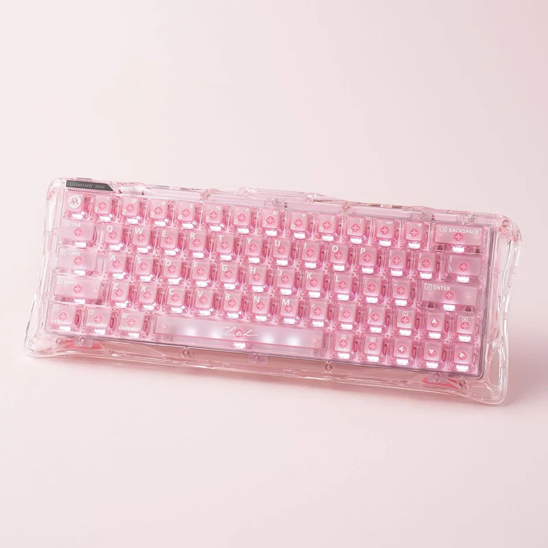 Teclado Gamer Magnético Gravastar Mercury V60 Pro - Edición Especial Cristal Rosa