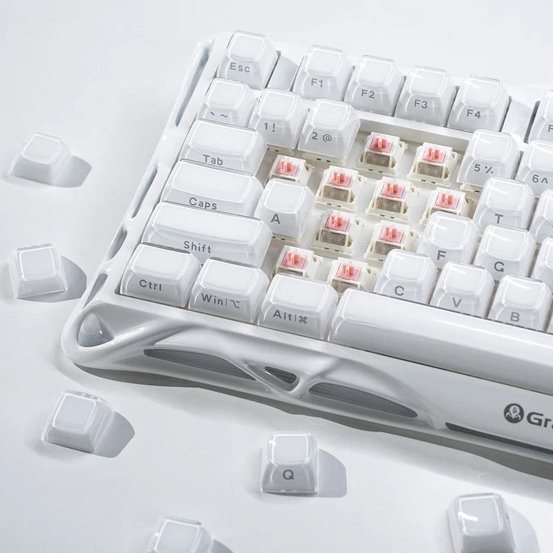 Teclado Mecánico Gamer Gravastar Mercury K1 Blanco