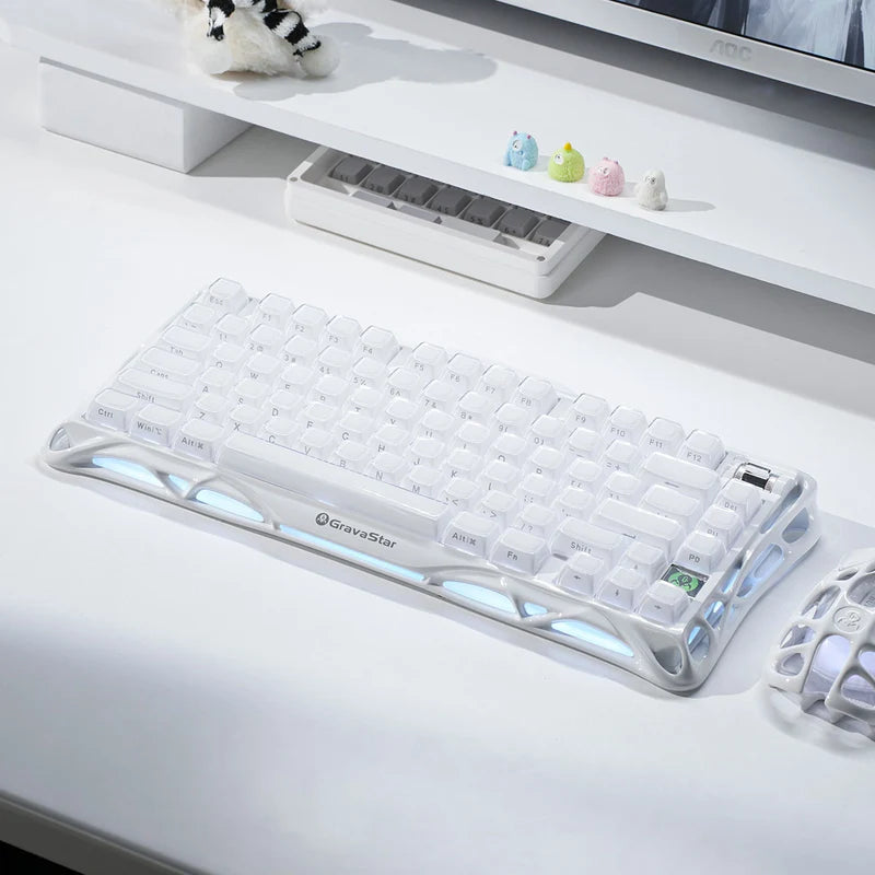 Teclado Mecánico Gamer Gravastar Mercury K1 Blanco