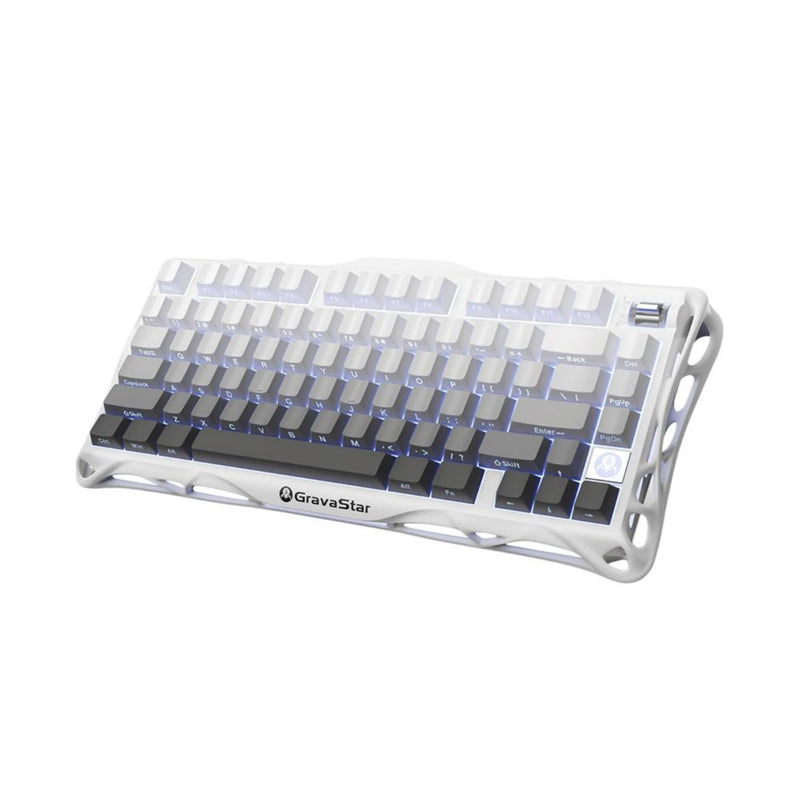 Teclado Mecánico Gamer Gravastar Mercury K1 Gradient White