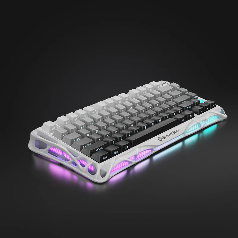 Teclado Mecánico Gamer Gravastar Mercury K1 Gradient White