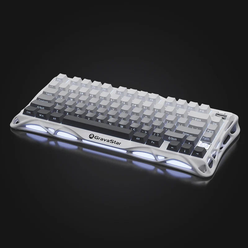 Teclado Mecánico Gamer Gravastar Mercury K1 Gradient White