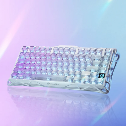 Teclado Mecánico Gamer Gravastar Mercury K1 Lite - Edición Especial Crystal Aurora