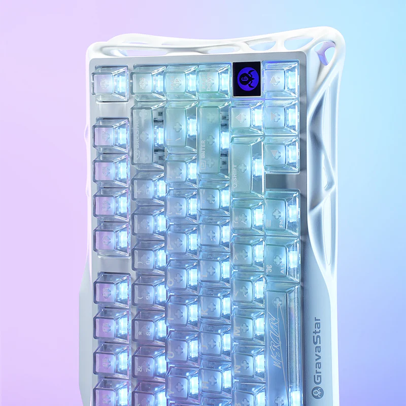 Teclado Mecánico Gamer Gravastar Mercury K1 Lite - Edición Especial Crystal Aurora