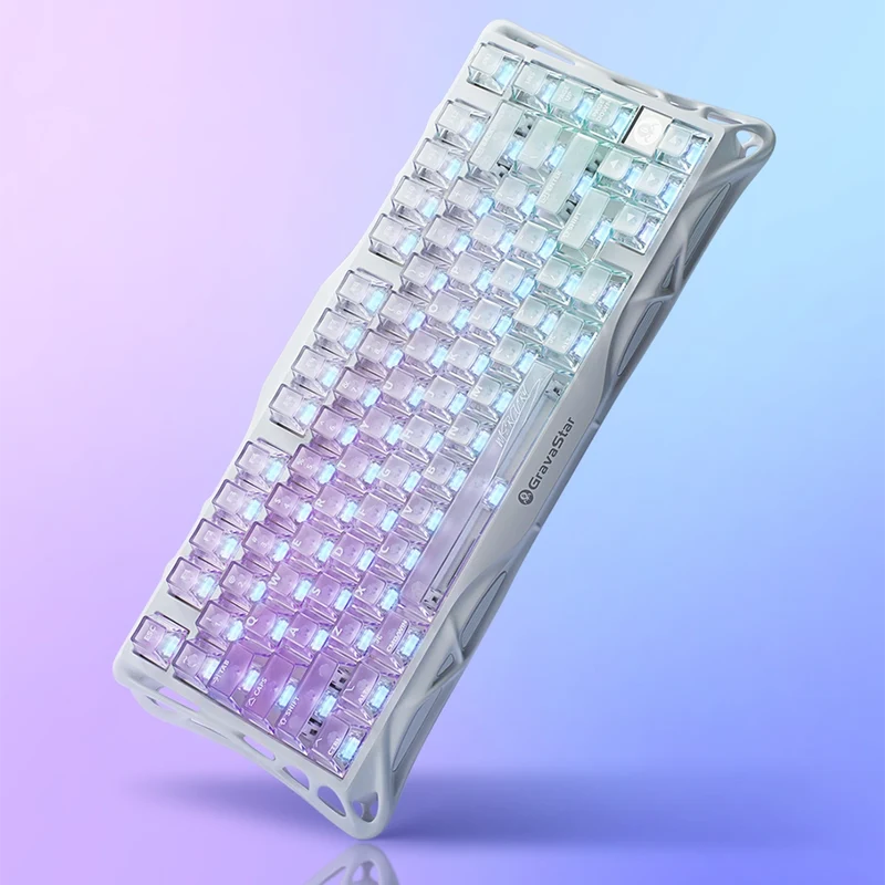 Teclado Mecánico Gamer Gravastar Mercury K1 Lite - Edición Especial Crystal Aurora