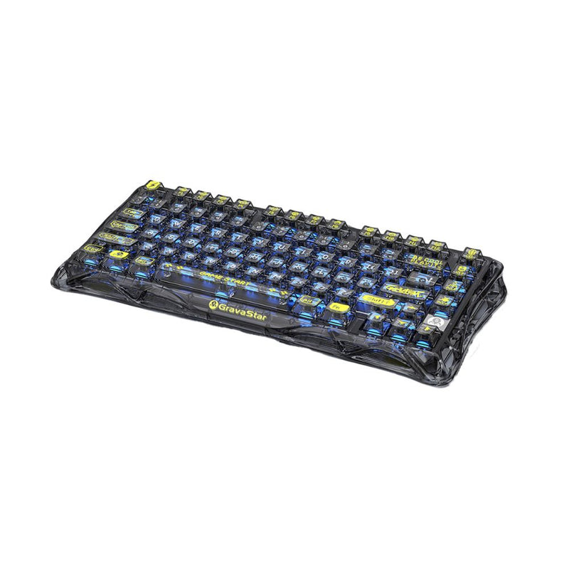 Teclado Mecánico Gamer Gravastar Mercury K1 Lite - Edición Especial Negro Transparente