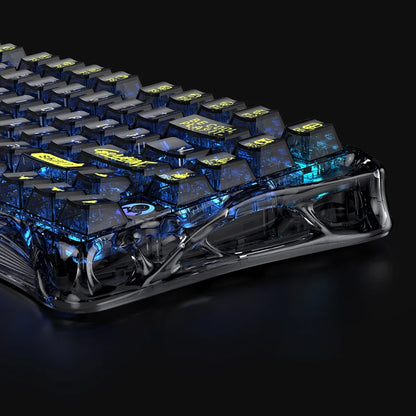 Teclado Mecánico Gamer Gravastar Mercury K1 Lite - Edición Especial Negro Transparente