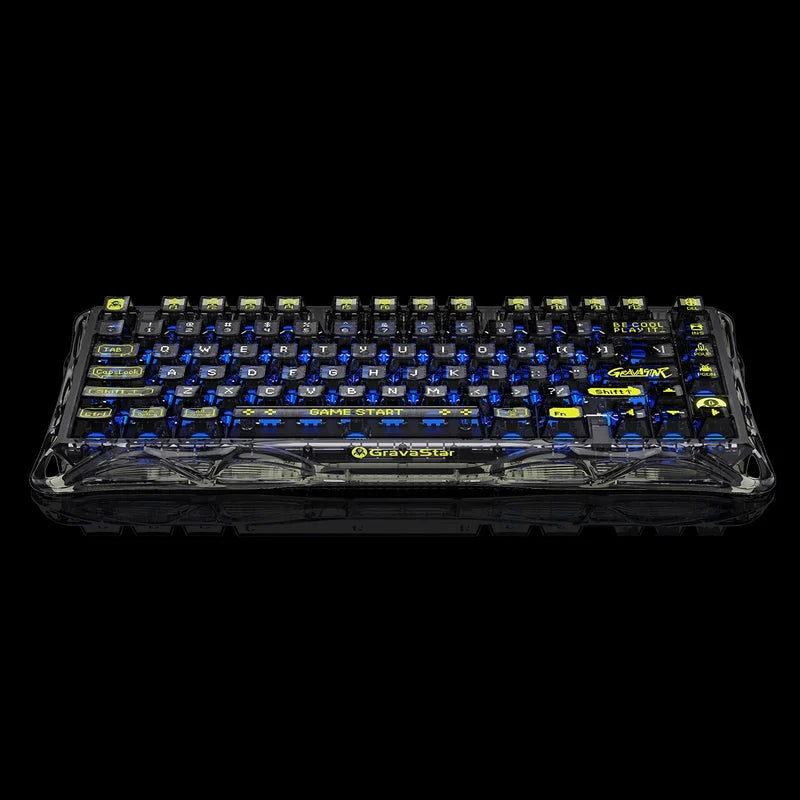 Teclado Mecánico Gamer Gravastar Mercury K1 Lite - Edición Especial Negro Transparente