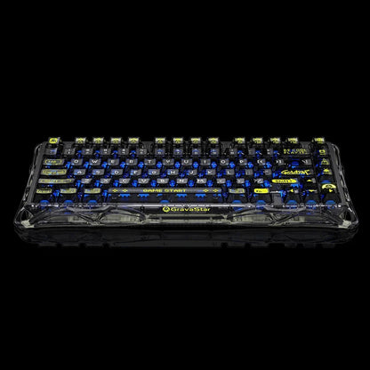 Teclado Mecánico Gamer Gravastar Mercury K1 Lite - Edición Especial Negro Transparente
