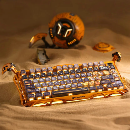 Teclado Mecanico Gamer GravaStar Mercury K1 Pro Edición Especial - Amarillo Desgastado