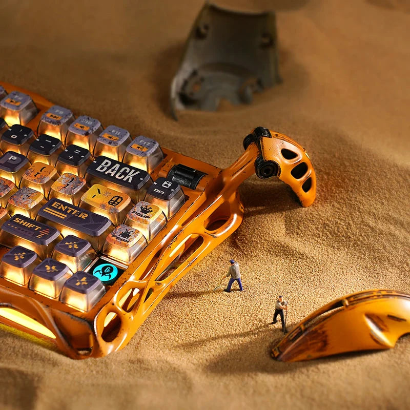 Teclado Mecanico Gamer GravaStar Mercury K1 Pro Edición Especial - Amarillo Desgastado