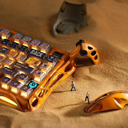 Teclado Mecanico Gamer GravaStar Mercury K1 Pro Edición Especial - Amarillo Desgastado