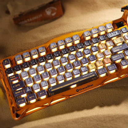 Teclado Mecanico Gamer GravaStar Mercury K1 Pro Edición Especial - Amarillo Desgastado