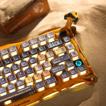 Teclado Mecanico Gamer GravaStar Mercury K1 Pro Edición Especial - Amarillo Desgastado